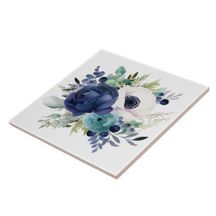 Ceramic Tile/Trivet-Floral Ceramic Tile