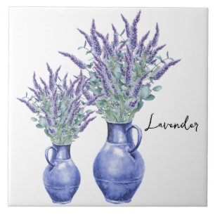 Ceramic Tile/Trivet-Floral Lavender Ceramic Tile