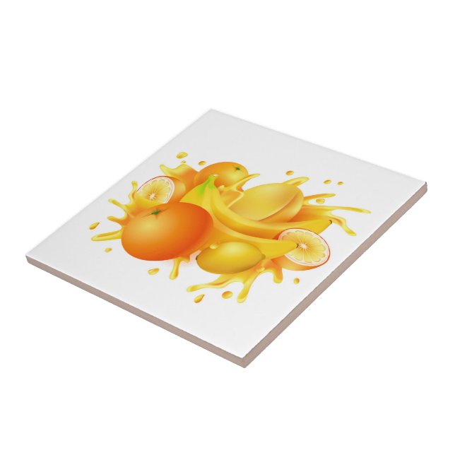 Ceramic Tile/Trivet-Fruits Ceramic Tile (Side)