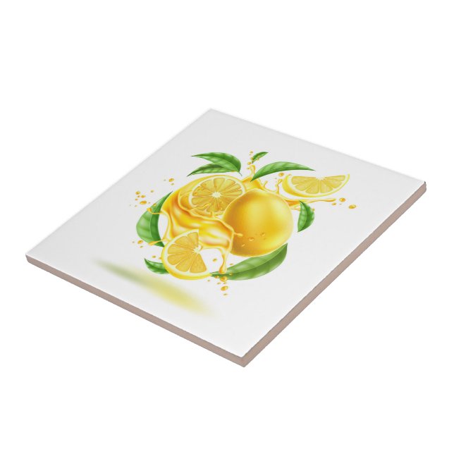 Ceramic Tile/Trivet-Lemons Ceramic Tile (Side)