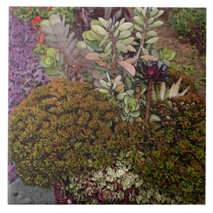 CERAMIC TILE/ TRIVET "MIXED FLORAL GROUPING"