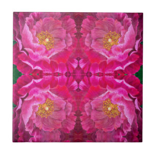 Ceramic Tile / Trivet - Pink Cactus Rose