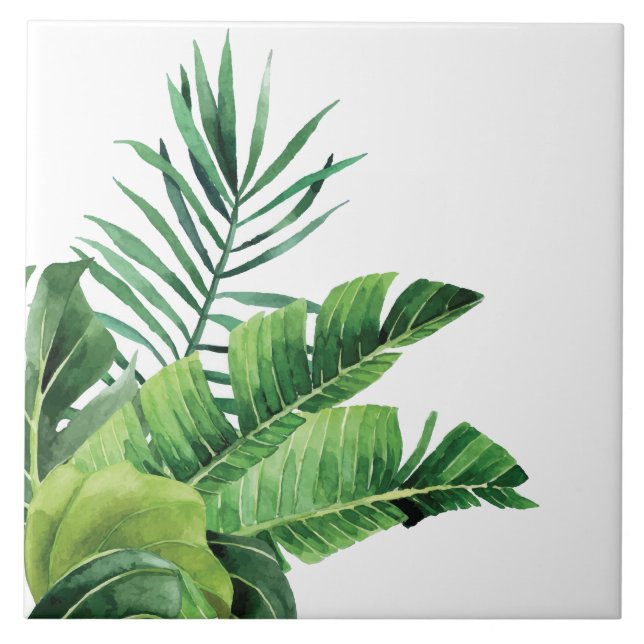 Ceramic Tile/Trivet-Tropical Palms  Tile (Front)
