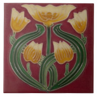 Ceramic Tile - Tulips Fireplace Art Nouveau Tile