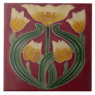 Ceramic Tile - Tulips Fireplace Art Nouveau Tile