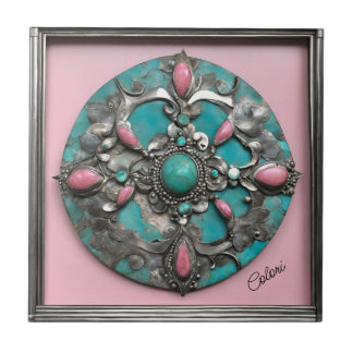 Ceramic Tile Verdigris and Pink