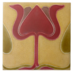 Ceramic Tile - Vintage Looking Art Nouveau Tulip