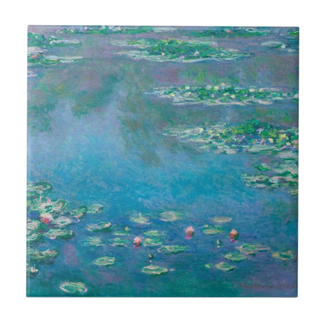 CERAMIC TILE : "WATERLILIES" BY MONET (Front)