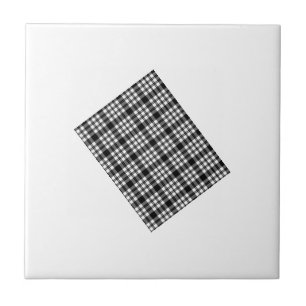 Ceramic Tile White and Black Plaid