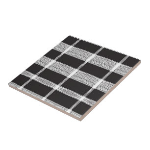 Ceramic Tile White and Black Plaid