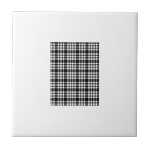 Ceramic Tile White and Black Plaid