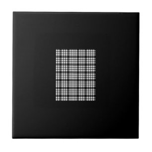 Ceramic Tile White and Black Plaid