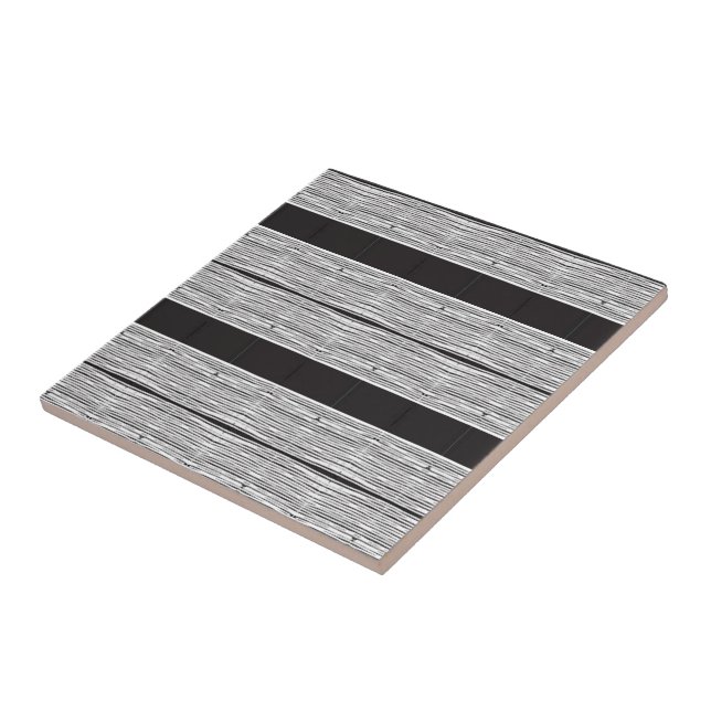 Ceramic Tile White and Black Plaid (Side)
