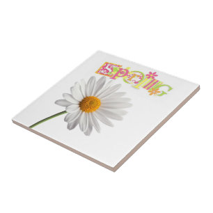 Ceramic Tile White Daisy Floral Spring