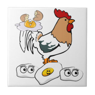 Ceramic Tile White Eggs Chicken