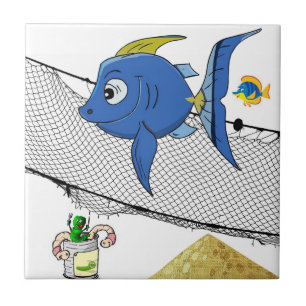 Ceramic Tile White Fish Net, Worms Fishing Net