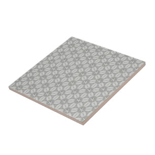 Ceramic Tile White Stars Gray