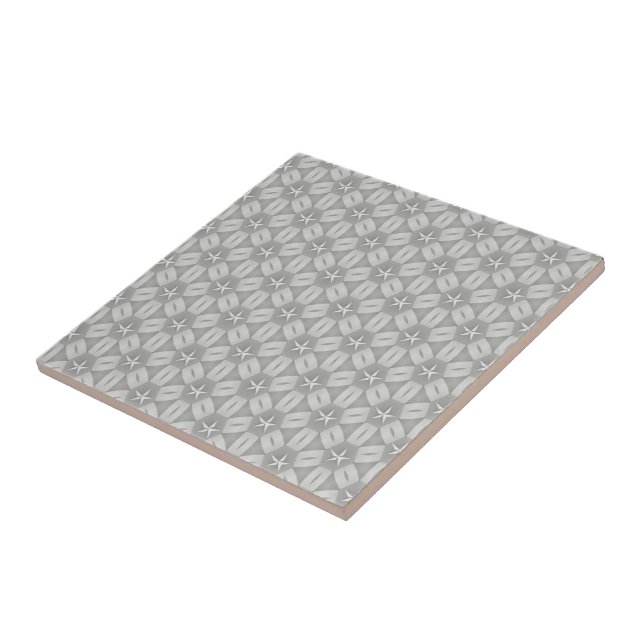 Ceramic Tile White Stars Grey (Side)