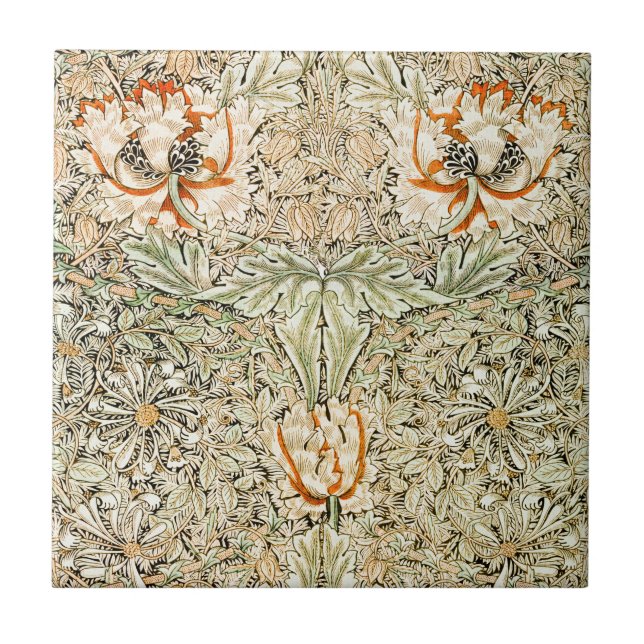 CERAMIC TILE : WILLIAM MORRIS : HONEYSUCKLE (Front)