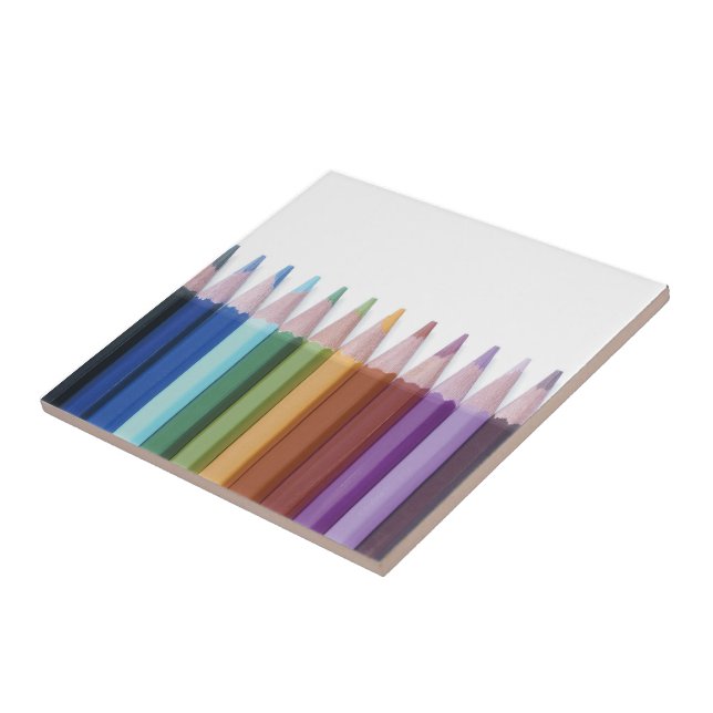 Ceramic Tile with Coloured Pancils Image (Side)
