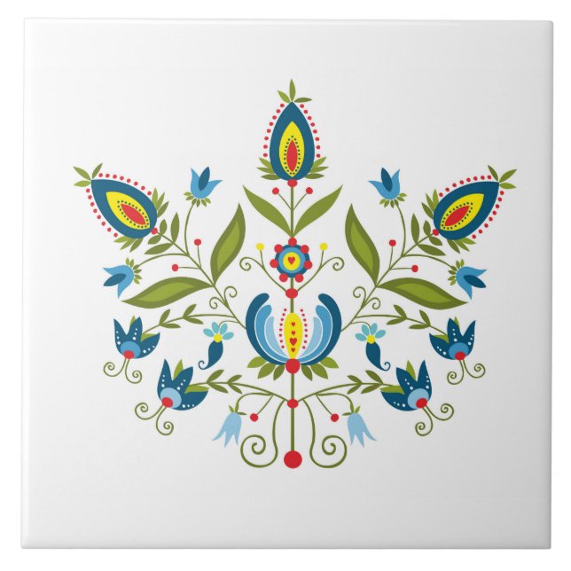 Ceramic tile with polish pattern folk (Front)