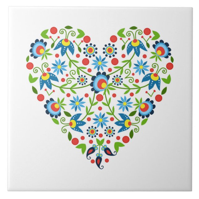 Ceramic tile with polish pattern folk (Front)