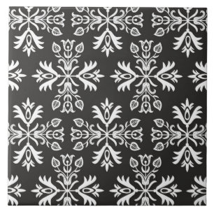 Ceramic tile with polish pattern folk