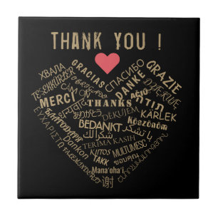 Ceramic Tile with Thank You Text Multi Language