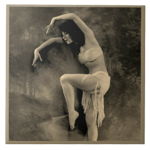 Ceramic tile with Vintage Dancer Photo