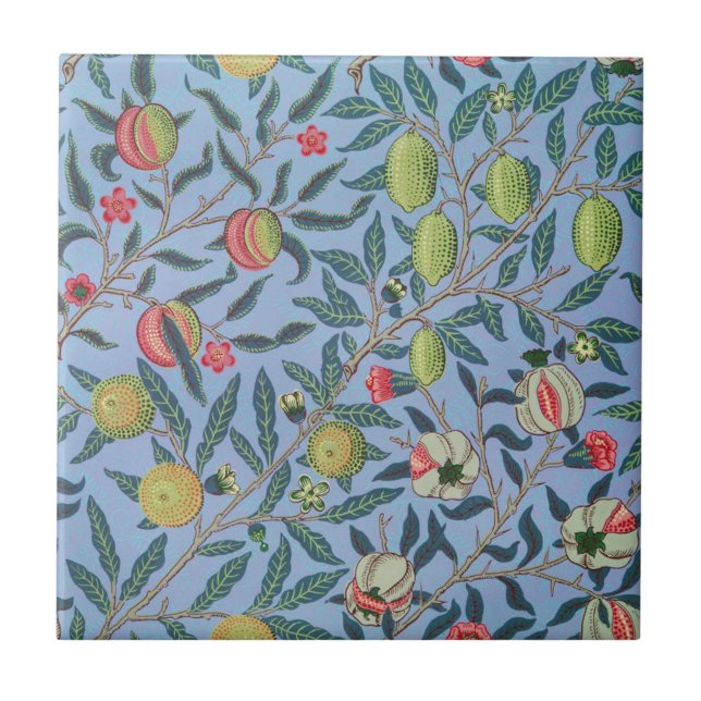 CERAMIC TILE WITH WILLIAM MORRIS "TULIPS" DESIGN (Front)