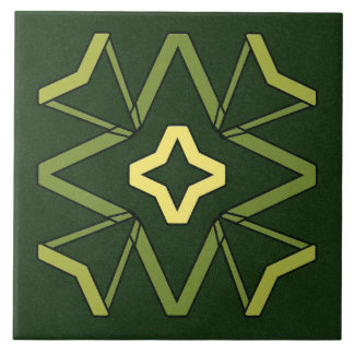 Ceramic Tile- Yellow and Green Textured Pattern Ceramic Tile