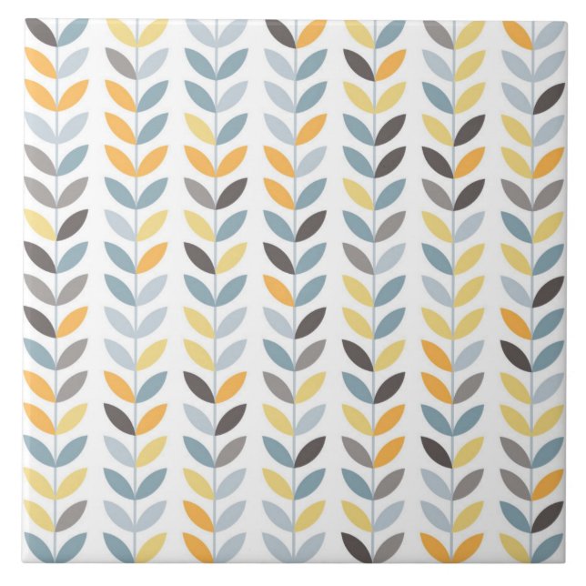 Ceramic Tile - Yellow Vines Foliage (Front)