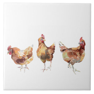 Ceramic Tiles - 3 Chickens French Kitchen