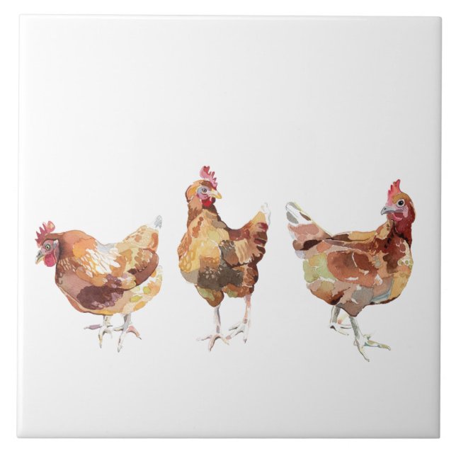 Ceramic Tiles - 3 Chickens French Kitchen (Front)