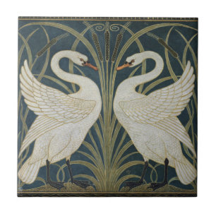 Ceramic Tiles - Art Nouveau Swans