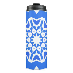 Ceramic tiles azulejo portugal. Vintage seamless p Thermal Tumbler