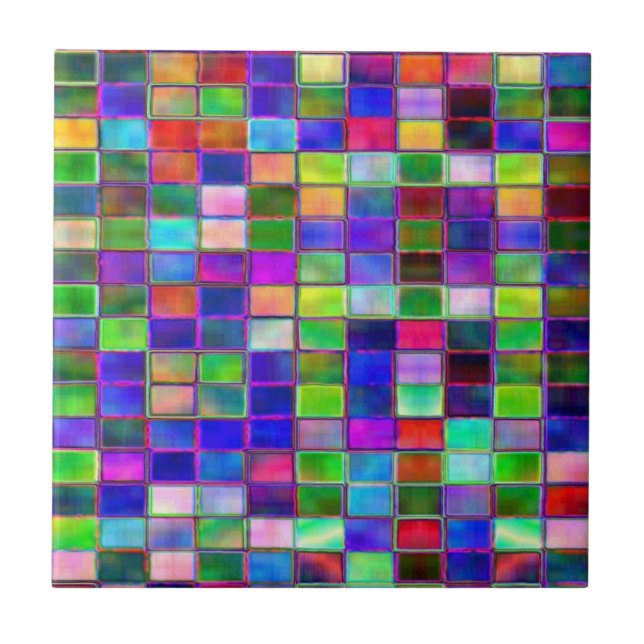 Ceramic tiles - colored blocks design (Front)