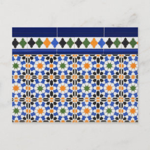 Ceramic tiles from Granada postcard