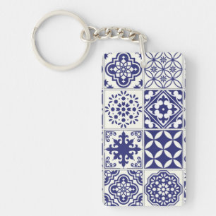 Ceramic tiles pattern key ring