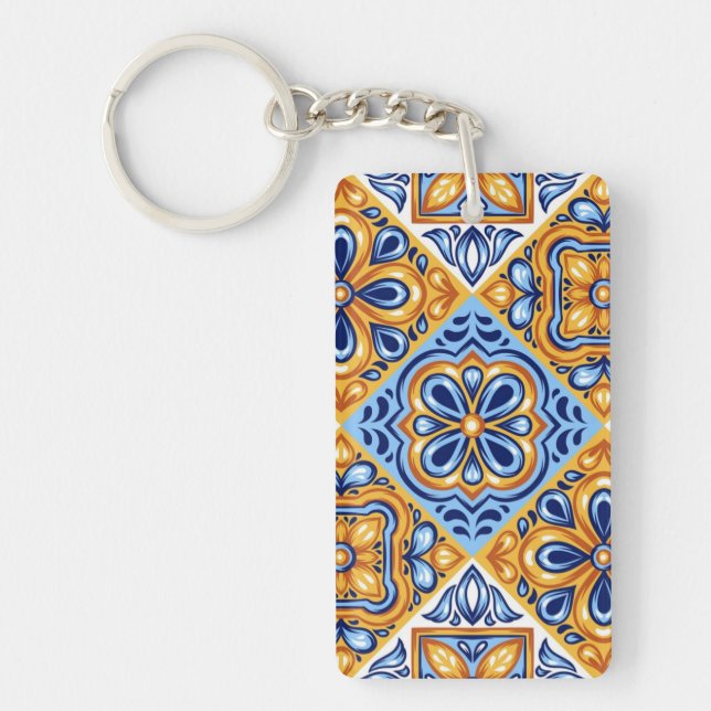 Ceramic tiles pattern key ring (Front)