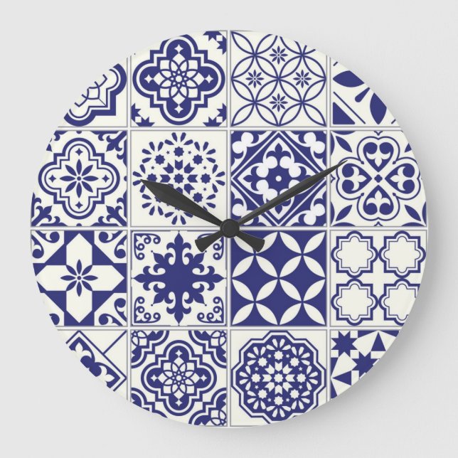 Ceramic tiles pattern large clock (Front)