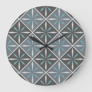 Ceramic tiles pattern large clock