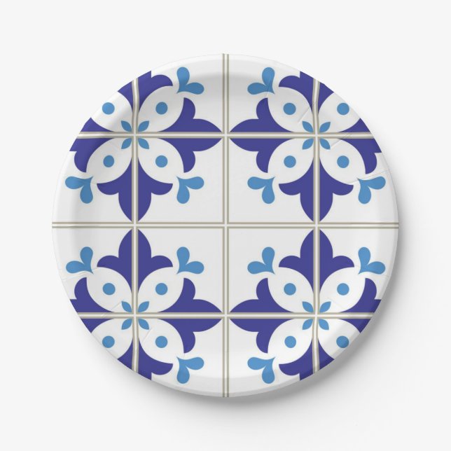 Ceramic tiles pattern paper plate (Front)