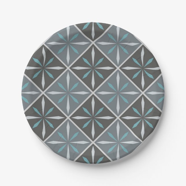 Ceramic tiles pattern paper plate (Front)