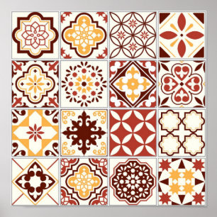 Ceramic tiles pattern poster
