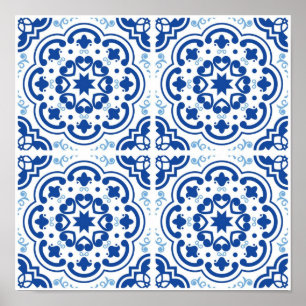Ceramic tiles pattern poster
