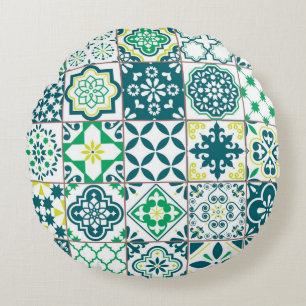 Ceramic tiles pattern round cushion