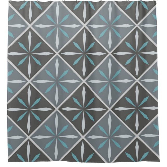 Ceramic tiles pattern shower curtain (Front)