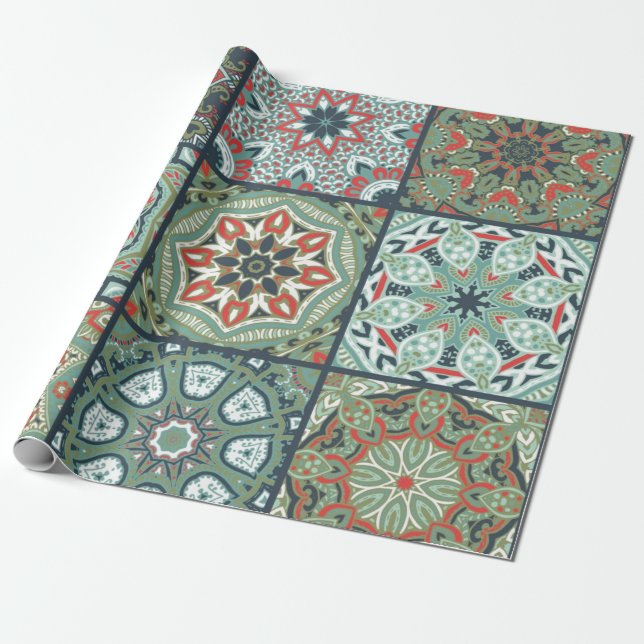 Ceramic tiles pattern wrapping paper (Unrolled)