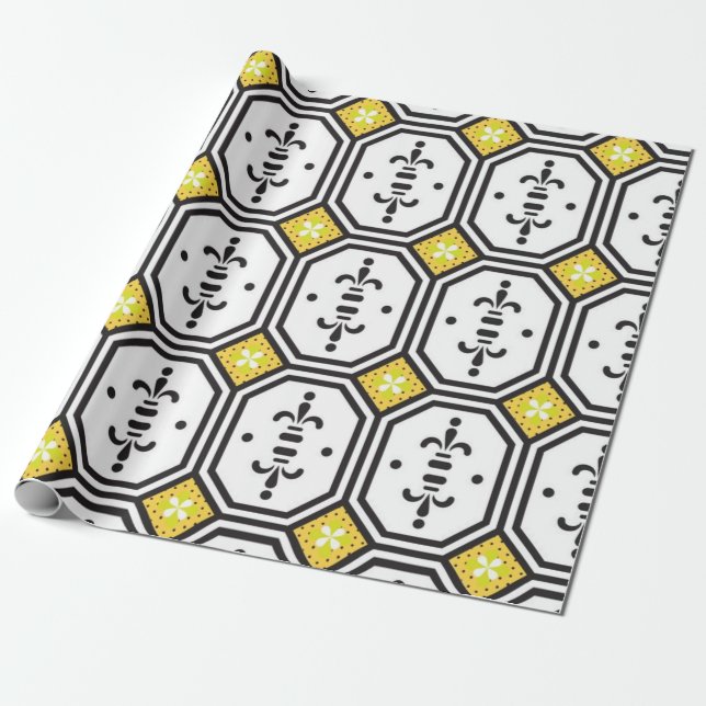 Ceramic tiles pattern wrapping paper (Unrolled)